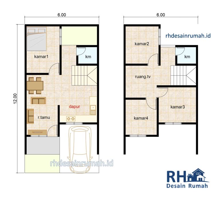 Denah Rumah 7x15 Meter