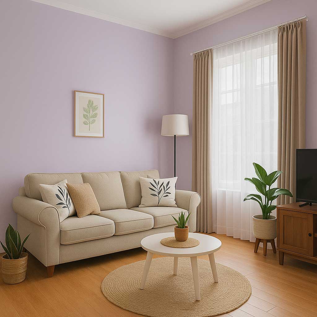 Read more about the article Desain Ruang Tamu Warna Ungu