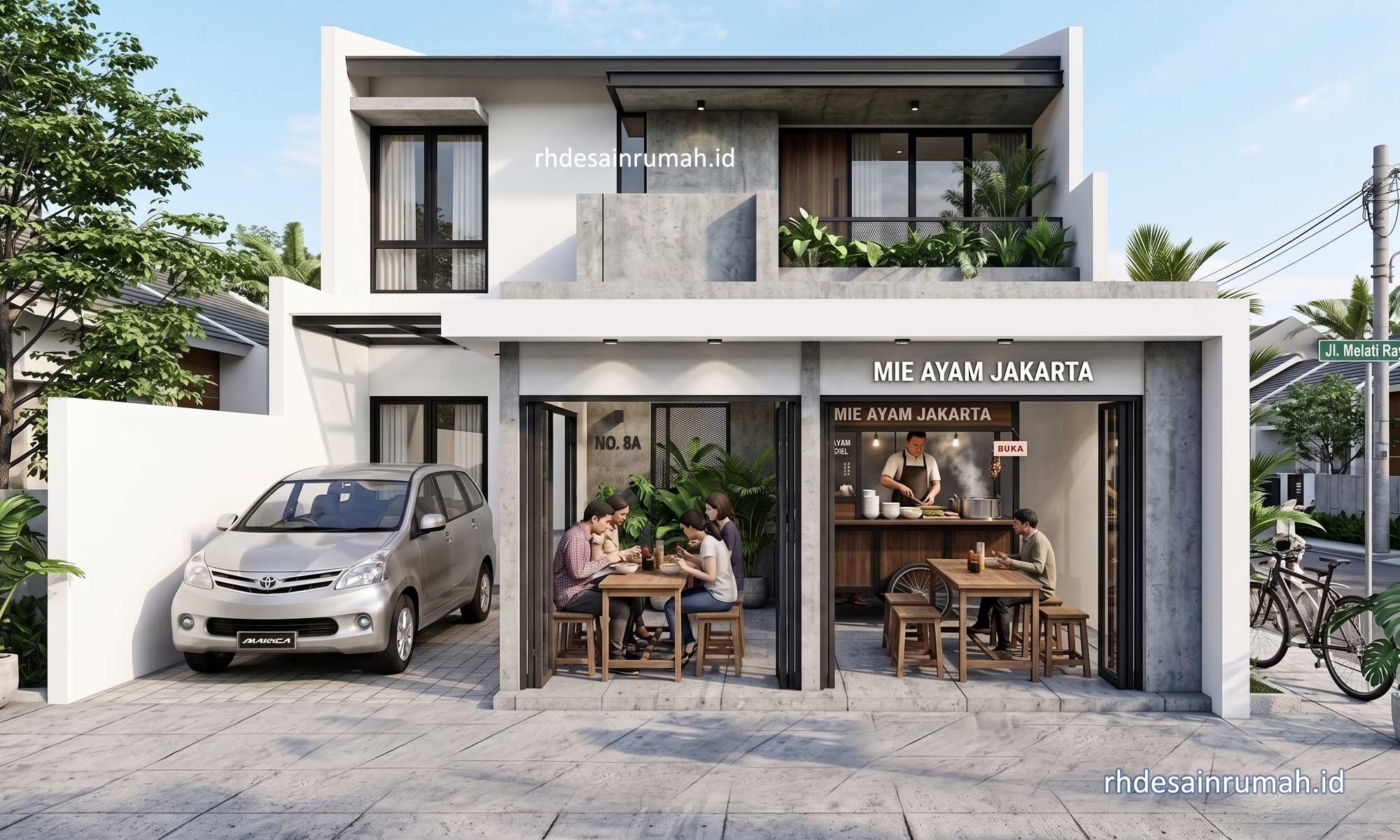 desain warung mie ayam depan rumah